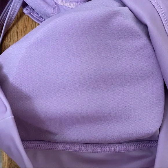 KYODAN • NEW! High Neck Zip Back Floral Swimsuit Top UPF 40 - Pastel Purple - Picture 15 of 16